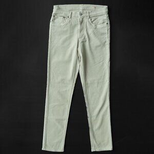 Faherty Men's Pants Stretch Terry 5-Pocket White Iron Slim Fit Straight Trouser